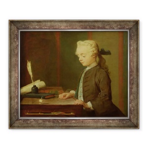 Tablou inramat - Jean-Baptiste Simeon Chardin - Copil cu un teetotum, 50 x 60 cm