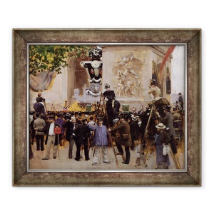 Tablou inramat - Jean Beraud - inmormantarea lui Victor Hugo 1802-85 la Arcul de Triumf, 50 x 60 cm