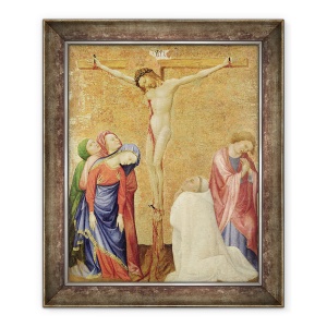 Tablou inramat - Jean de Beaumetz - Calvar cu un calugar Carthusian, 70 x 85 cm