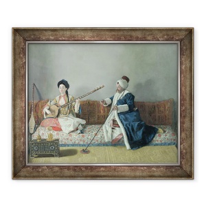 Tablou inramat - Jean-Etienne Liotard - Monsieur Levett si dra Helene Glavany in costume turcesti, 70 x 85 cm
