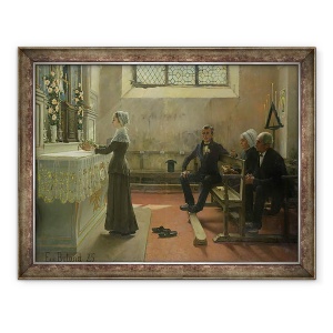 Tablou inramat - Jean Eugene Buland - Oferind Fecioarei in ziua de dupa nunta, 60 x 80 cm