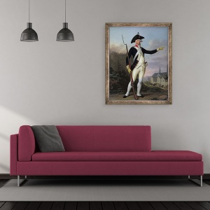 Tablou inramat - Jean Francois Marie Bellier - Cetateanul Nau-Deville in uniforma Garzii Nationale, 15 iulie 1789, 50 x 60 cm - Img 2