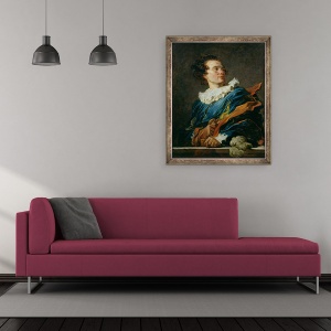 Tablou inramat - Jean-Honore Fragonard - Figura de fantezie - Portretul Abatele Saint-Non 1727-91 1769, 50 x 60 cm - Img 2