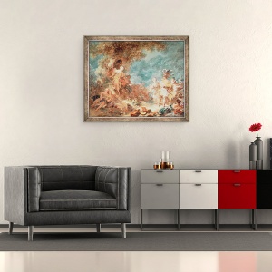 Tablou inramat - Jean-Honore Fragonard - Rinaldo in gradina palatului Armida, 50 x 60 cm - Img 2