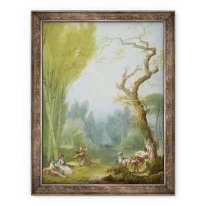 Tablou inramat - Jean-Honore Fragonard - Un joc de cai si calaret, 70 x 90 cm