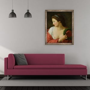 Tablou inramat - Jean Joseph Taillasson - Portret De O Tanara Doamna, 70 x 85 cm - Img 2