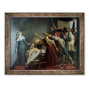 Tablou inramat - Jean Joseph Weerts - Asasinarea lui Marat, 70 x 90 cm
