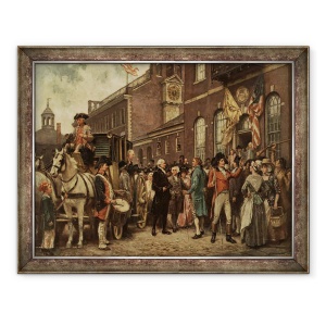 Tablou inramat - Jean Leon Gerome Ferris - Inaugurarea Washingtonului la Philadelphia, 60 x 80 cm