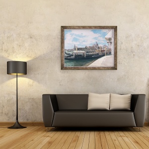 Tablou inramat - Jean-Louis Ernest Meissonier - Marele Canal, Venetia, 70 x 90 cm - Img 2