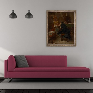 Tablou inramat - Jean-Louis Ernest Meissonier - Un pictor, 50 x 60 cm - Img 2