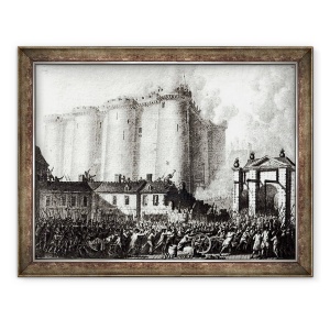 Tablou inramat - Jean Louis Prieur the Younger - Asediul Bastiliei, 70 x 90 cm