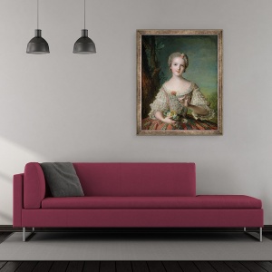 Tablou inramat - Jean-Marc Nattier - Portret De Madame Louise de France 1737-87 la Fontevrault, 50 x 60 cm - Img 2