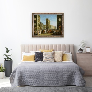 Tablou inramat - Jean Zippel - Trecerea suveranilor aliati in fata Porte Saint-Denis, 60 x 80 cm - Img 3