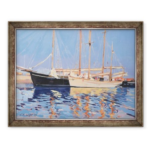 Tablou inramat - Jennifer Wright - Nave acostate de navigatie, Skagen, Danemarca, 60 x 80 cm