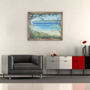Tablou inramat - Jennifer Wright - Salcombe, Plaja Southnisids, 50 x 60 cm - Img 2