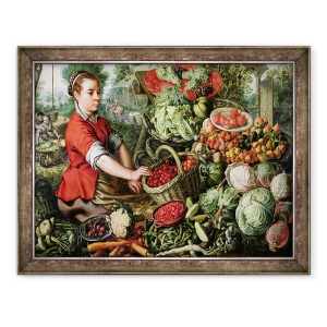 Tablou inramat - Joachim Beuckelaer - Vanzatorul de legume, 60 x 80 cm