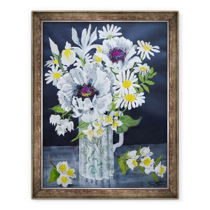 Tablou inramat - Joan Thewsey - Maci albi, Marguerite si Philadelphus, 70 x 90 cm