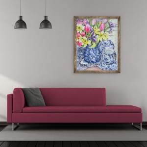 Tablou inramat - Joan Thewsey - Narcisele, 50 x 60 cm - Img 2