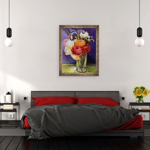 Tablou inramat - Joan Thewsey - Ranunculus intr-un pahar 2000, 70 x 90 cm - Img 3