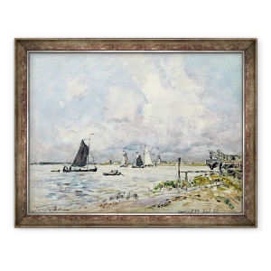Tablou inramat - Johan-Barthold Jongkind - O etapa de aterizare pe Escaut, 70 x 90 cm