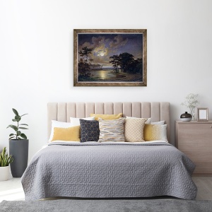 Tablou inramat - Johann Georg Haeselich - Marea Holstein - Lumina lunii, 60 x 80 cm - Img 3
