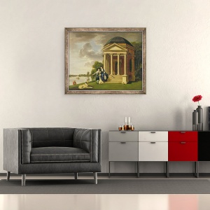 Tablou inramat - Johann Zoffany - David Garrick 1717-79 si sotia sa de templul lui Shakespeare la Hampton, 70 x 85 cm - Img 2