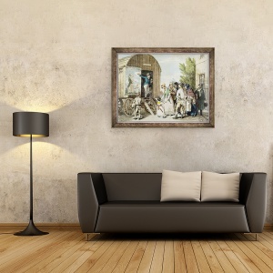 Tablou inramat - John Augustus Atkinson - Targurile, Spectacolul, 70 x 90 cm - Img 2