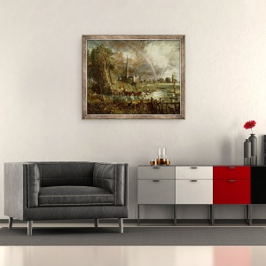 Tablou inramat - John Constable - Catedrala Salisbury din pajisti, 50 x 60 cm - Img 2
