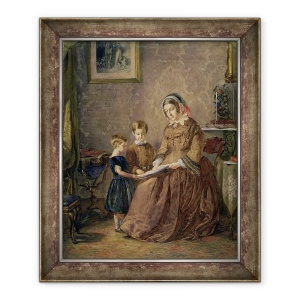 Tablou inramat - John Dawson Watson - Lectia de lectura, 50 x 60 cm