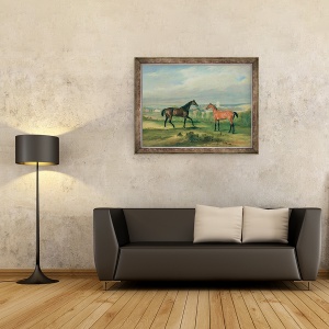 Tablou inramat - John E. Ferneley - Vanatorii preferati ai contelui Bathyany la Melton Mowbray, 70 x 90 cm - Img 2