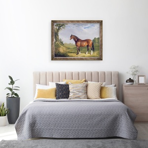 Tablou inramat - John Frederick Herring Snr - Un armasar din Clydesdale, 70 x 90 cm - Img 3