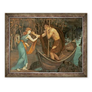 Tablou inramat - John Roddam Spencer Stanhope - Charon si Psyche, 60 x 80 cm