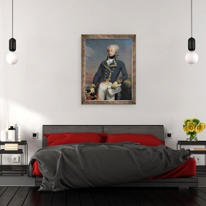 Tablou inramat - Joseph Desire Court - Portretul lui Gilbert Motier 1757-1834 Marchizul de La Fayette ca general locotenent, 60 x 80 cm - Img 3
