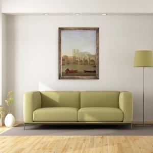 Tablou inramat - Joseph Farington - Westminster Abbey si Podul Westminster Vazut din Sud, 70 x 90 cm - Img 2