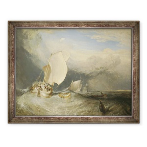 Tablou inramat - Joseph Mallord William Turner - Barci de pescuit cu Hucksters Negociere pentru peste, 60 x 80 cm