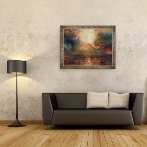 Tablou inramat - Joseph Mallord William Turner - Muntele Vezuviu in eruptie, 70 x 90 cm - Img 2