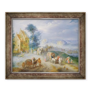 Tablou inramat - Joseph van Bredael - Peisaj cu tarani, 70 x 85 cm