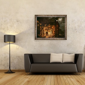 Tablou inramat - Joseph Wright - Forja de fier vazuta din Fara, 70 x 90 cm - Img 2