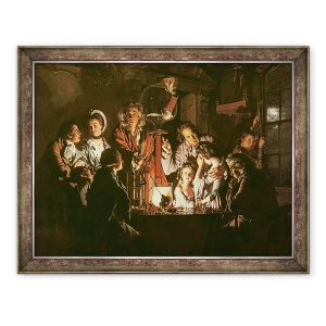 Tablou inramat - Joseph Wright - Un experiment pe o pasare in pompa de aer, 70 x 90 cm