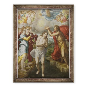 Tablou inramat - Juan Fernandez de Navarrete - Botezul lui Hristos, 60 x 80 cm