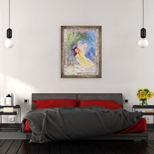 Tablou inramat - Jules Cheret - Domino galben, design pentru o tapiserie sau covor, 60 x 80 cm - Img 3