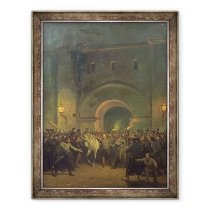 Tablou inramat - Jules Didier - Eliberarea prizonierilor politici din inchisoarea Mazas, 60 x 80 cm