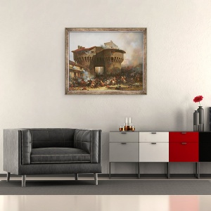 Tablou inramat - Julien-Michel Gue - Lupta la Porte Pannessac in 1562, 50 x 60 cm - Img 2