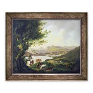 Tablou inramat - Julius Caesar Ibbetson - Lacul Windemere, 50 x 60 cm
