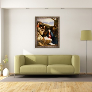 Tablou inramat - Jusepe de Ribera - Adorarea Pastorilor, 70 x 90 cm - Img 2