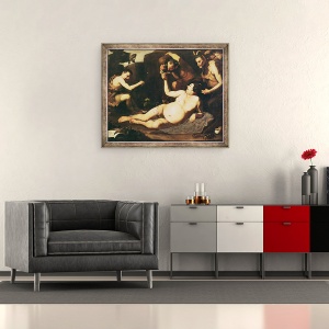 Tablou inramat - Jusepe de Ribera - Drunken Silenus, 50 x 60 cm - Img 2