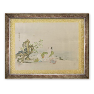 Tablou inramat - Kano Tsunenobu - Album de copii ale picturilor chinezesti III, frunze de album, 70 x 90 cm