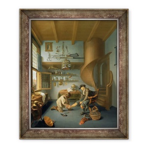 Tablou inramat - Koedyck - Un chirurg frizer care are grija de piciorul unui taran, 70 x 85 cm
