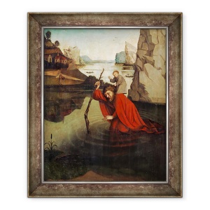 Tablou inramat - Konrad Witz - Sfantul Christopher purtand copilul Hristos, 70 x 85 cm