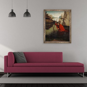 Tablou inramat - Konrad Witz - Sfantul Christopher purtand copilul Hristos, 70 x 85 cm - Img 2